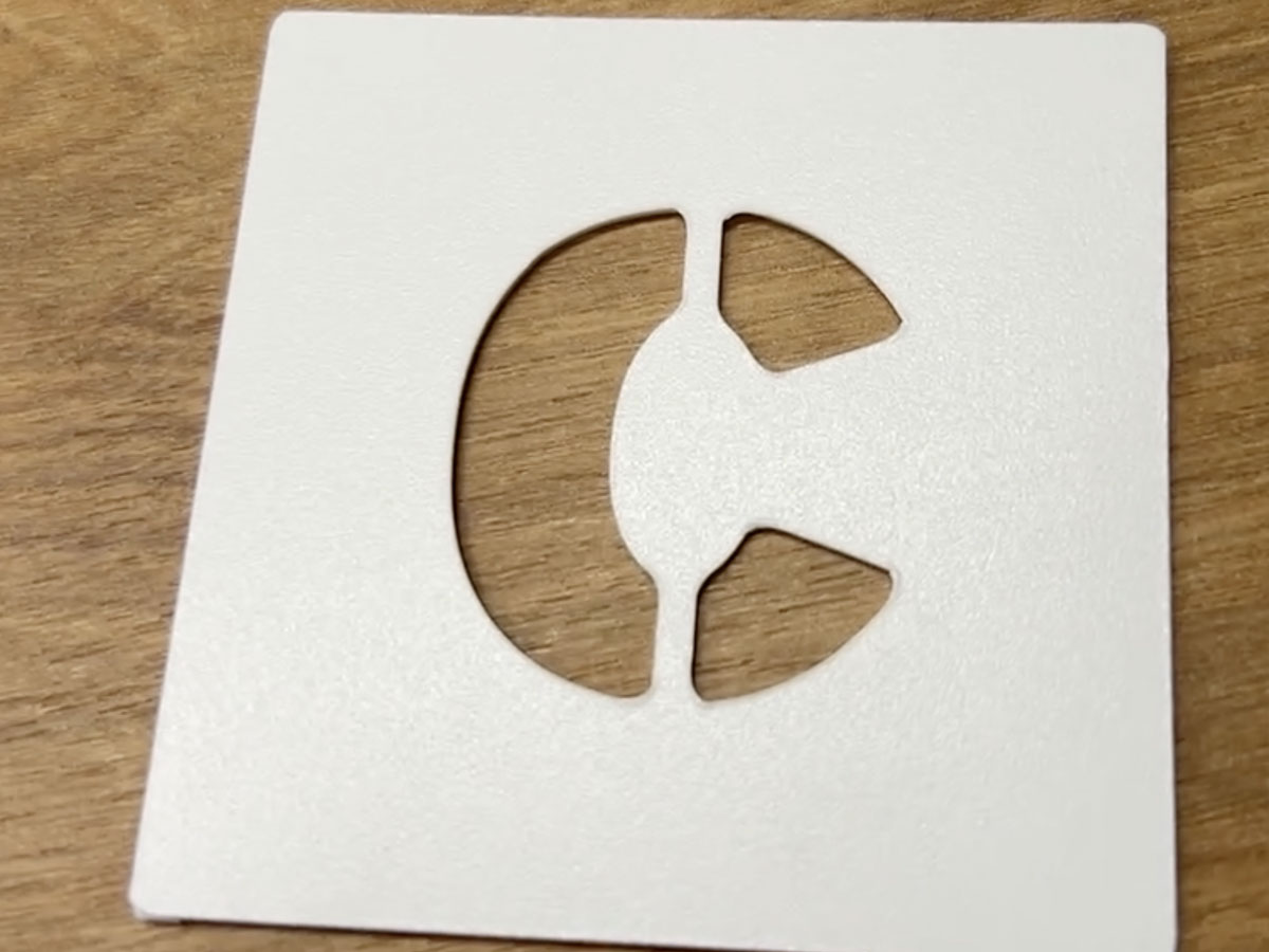 light wieght stencil cut from PETG material