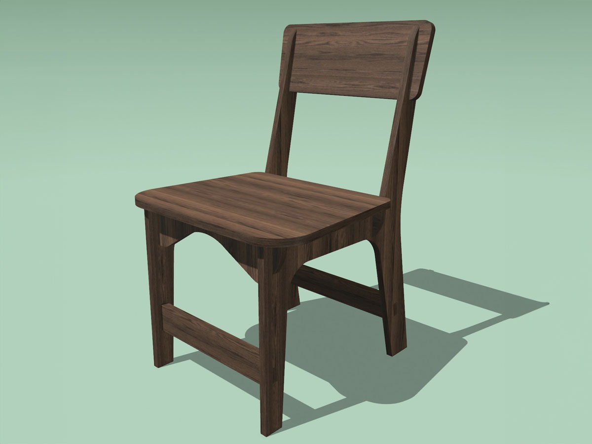 3d rendering of a custom chair by gresham cnc